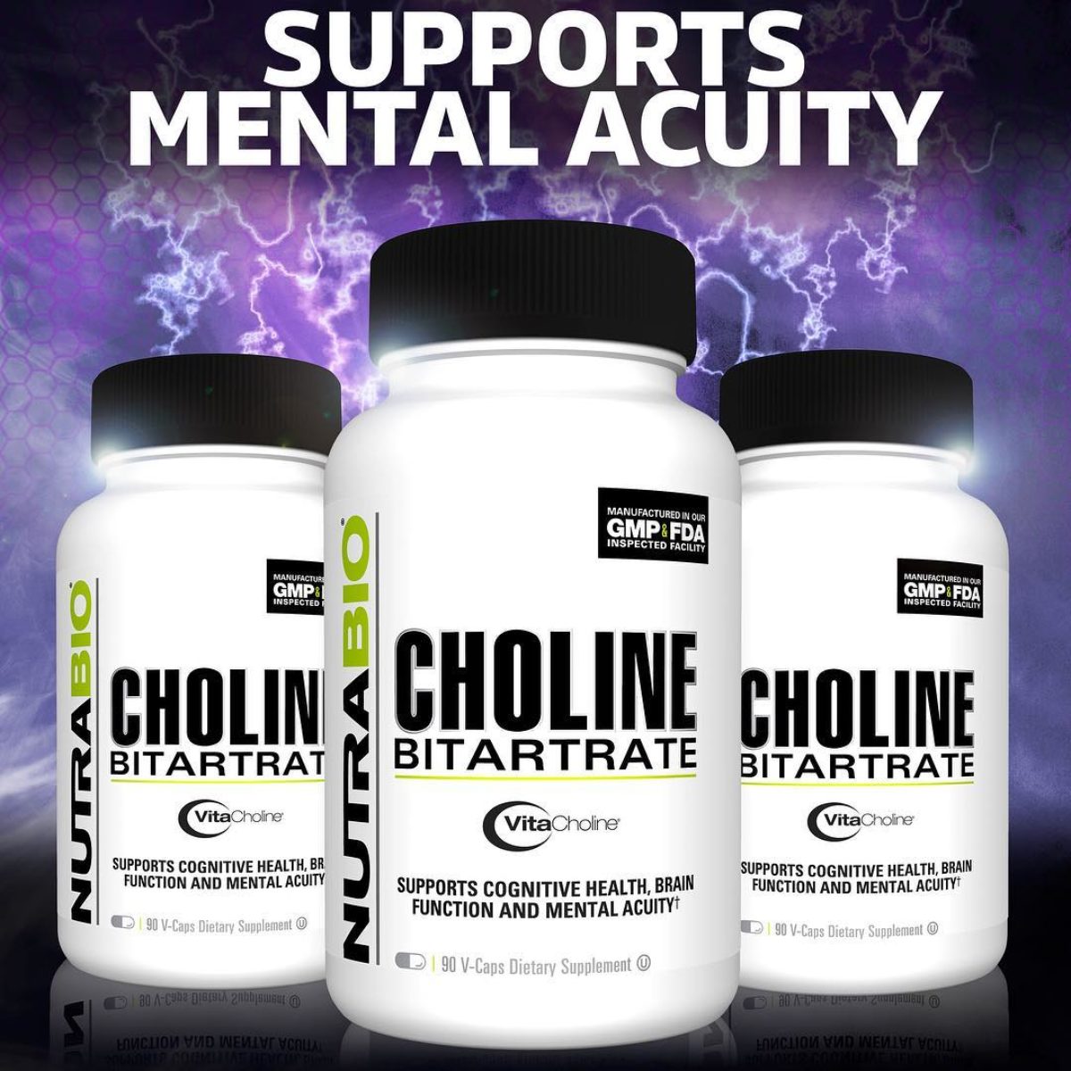 NutraBio Choline Bitartrate Powered by VitaCholine