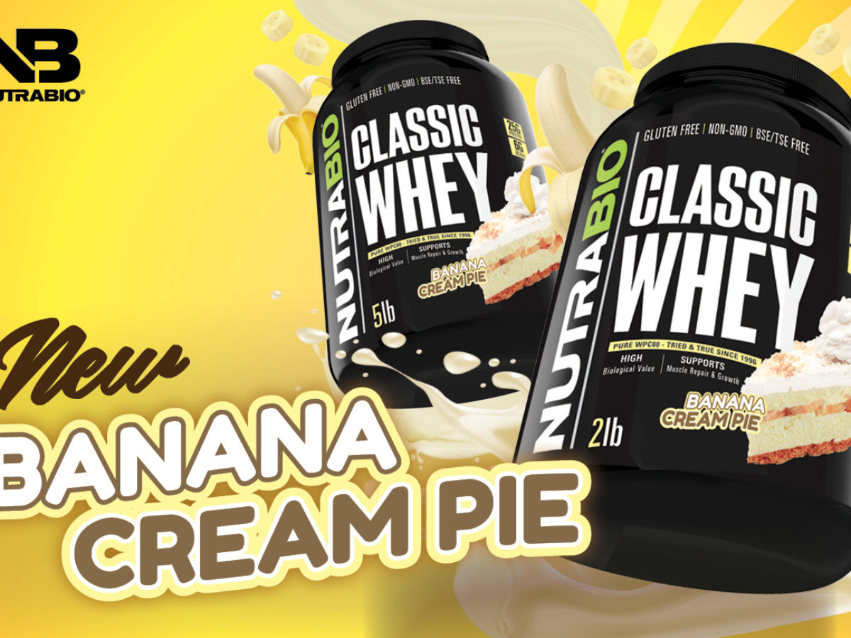 NutraBio Classic Whey Gets a Classic Dessert Flavor: Banana Cream Pie