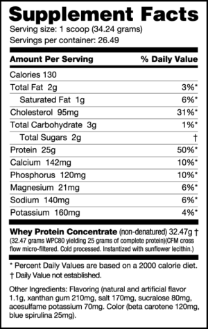 NutraBio Classic Whey Irish Whiskey Cream Ingredients