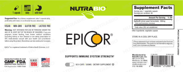 NutraBio EpiCor Label