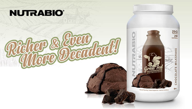 NutraBio Grass Fed Whey Protein Isolate Chocolate