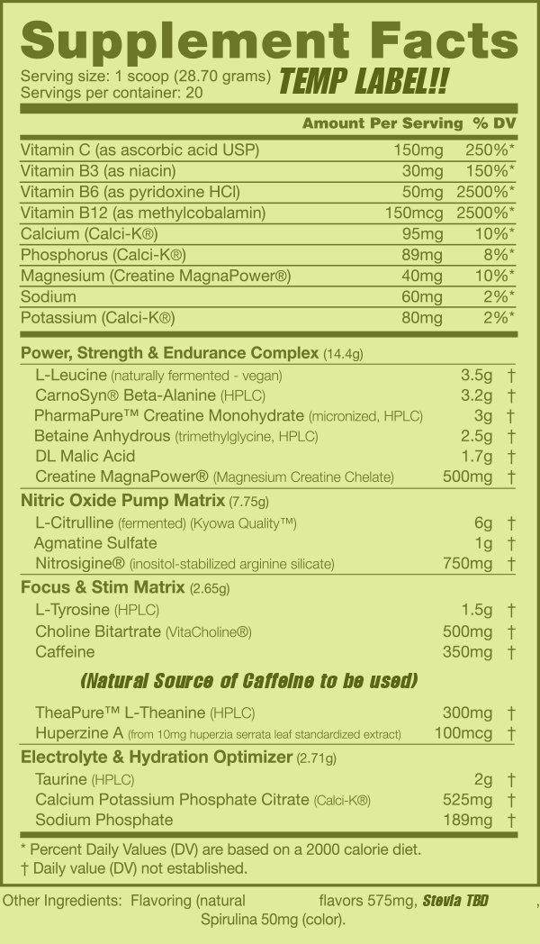 NutraBio Natural Pre Workout Ingredients TEMP