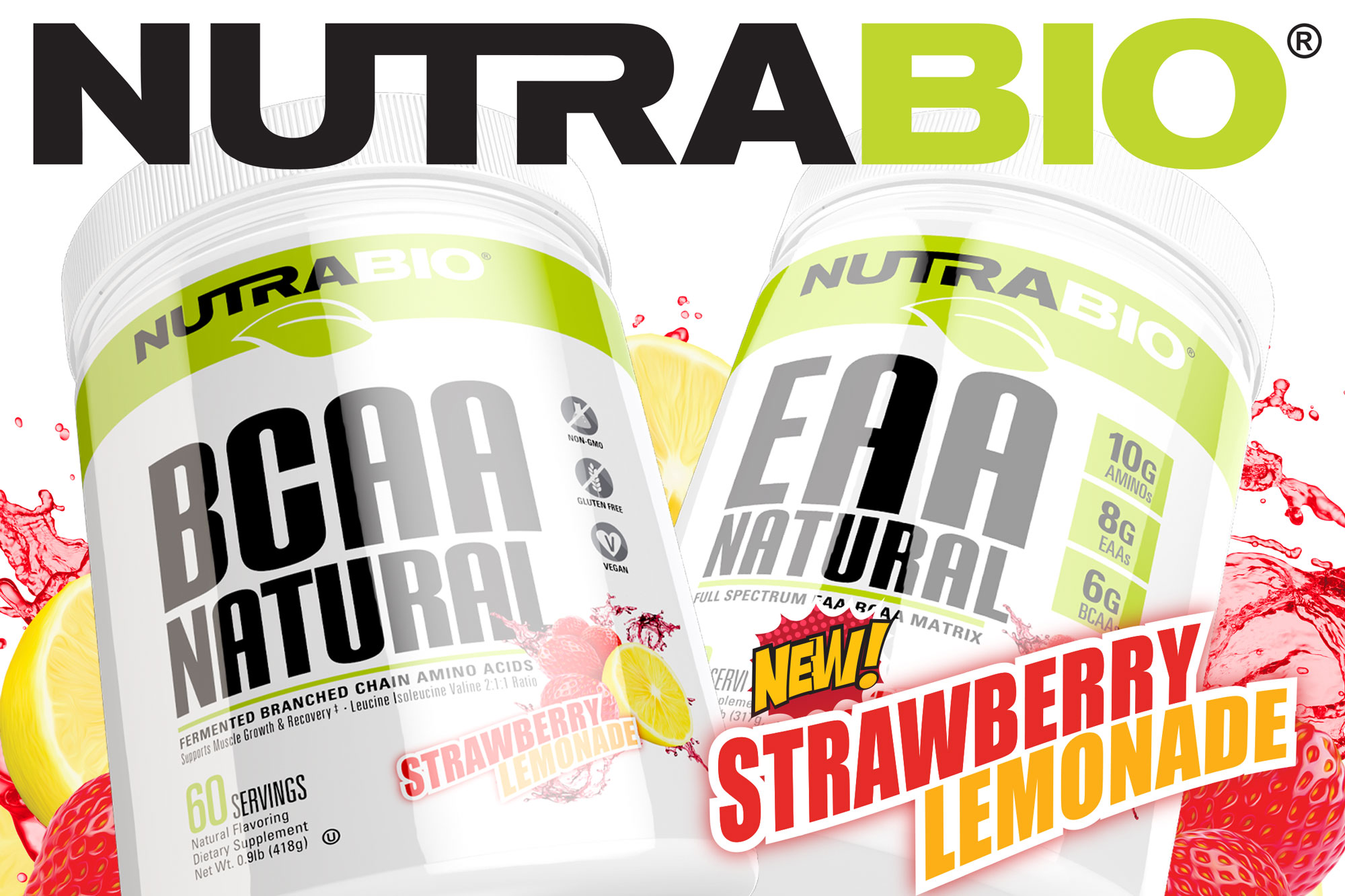 NutraBio Natural Strawberry Lemonade