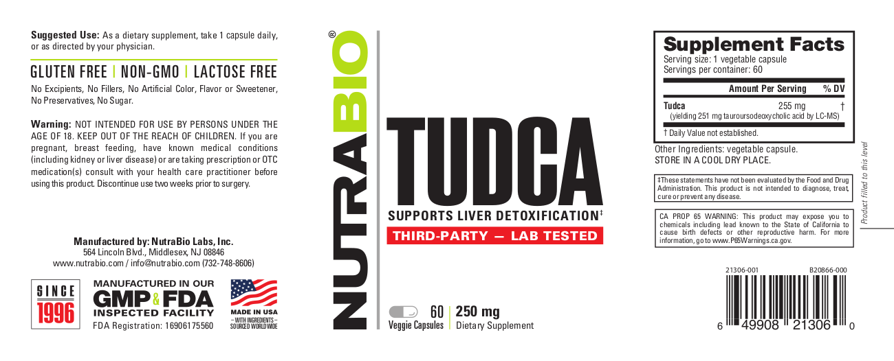 NutraBio TUDCA Label