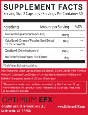 Optimum EFX Shred Signal Ingredients