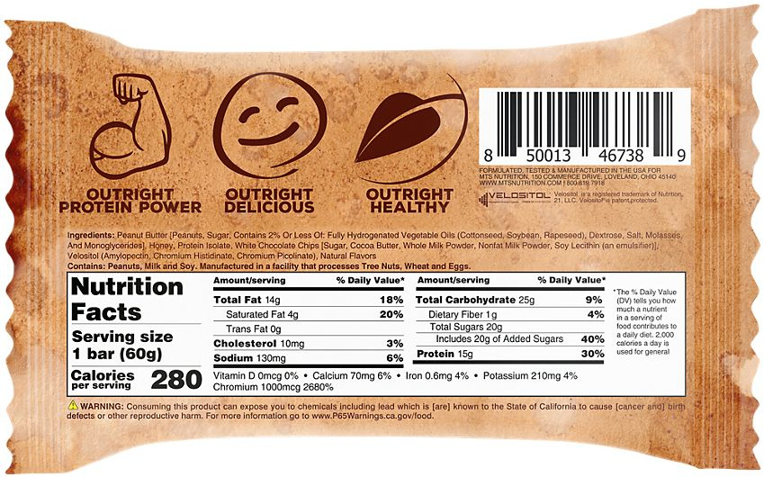 Outright Breakfast Bar Label