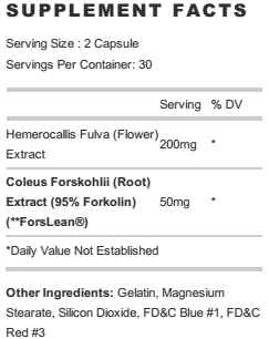 PES Forskolin-95+ Ingredients