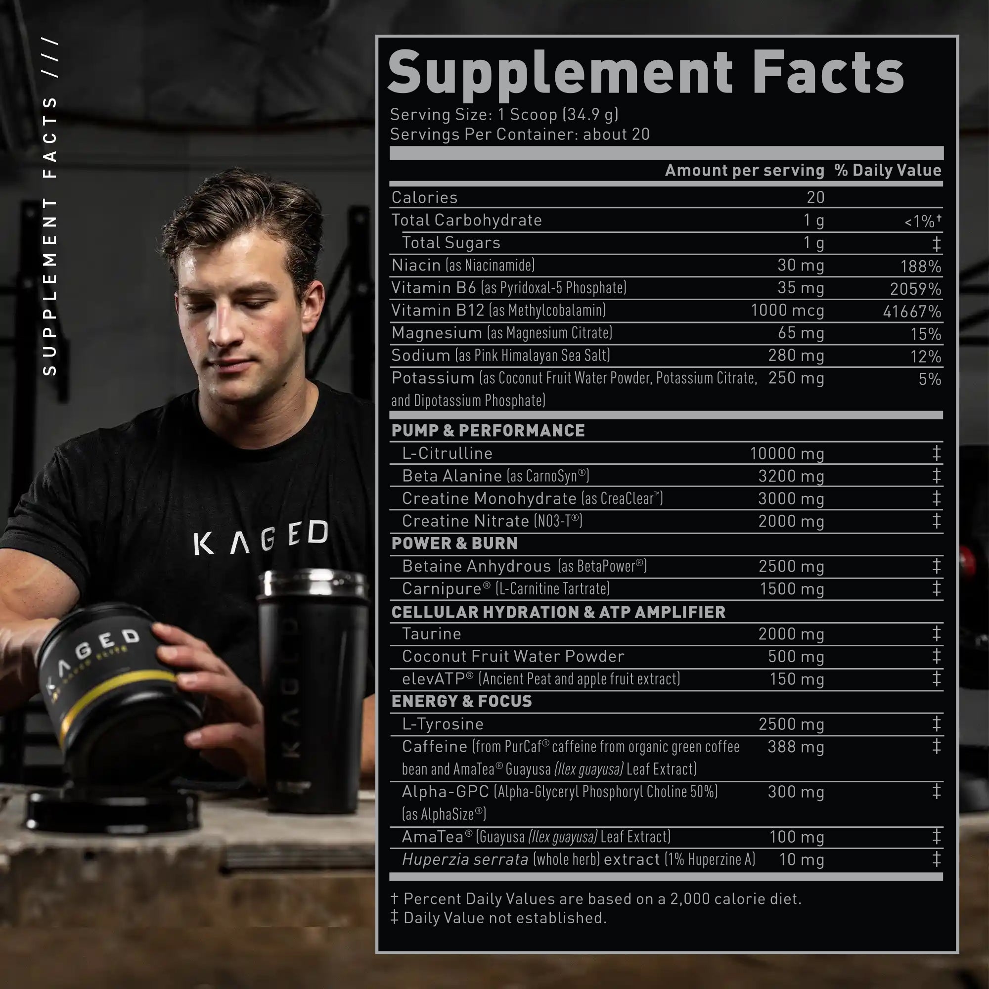 Pre-Kaged Elite Supplement Facts