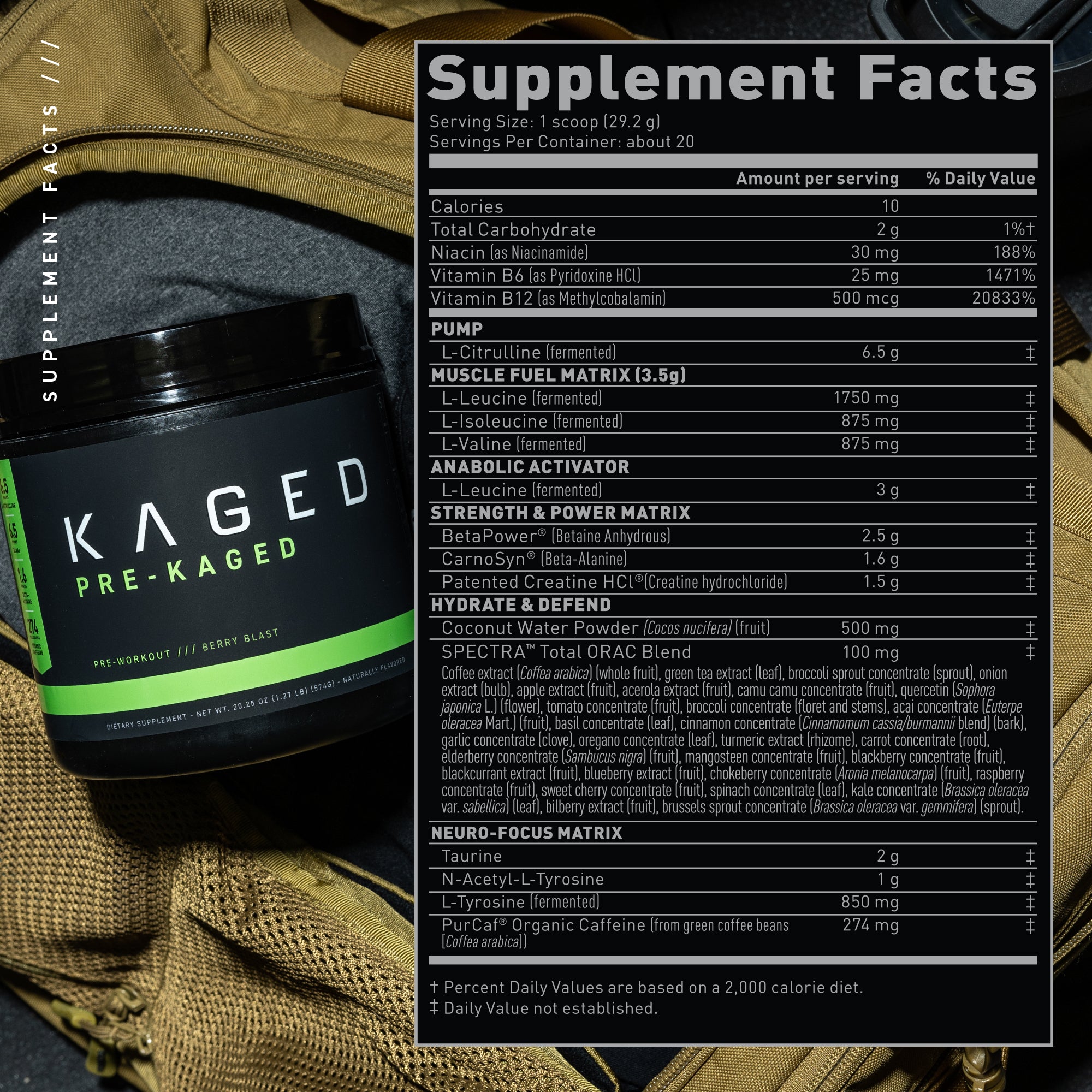 Pre-Kaged Supplement Facts