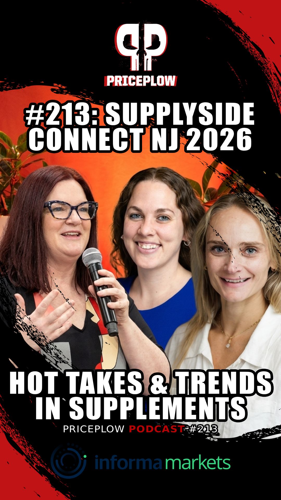 Cassie Smith, Heather Carter, Devon Gholam, and Ben Kane on stage at the SupplySide Connect NJ 2026 live panel for PricePlow Podcast Episode 213