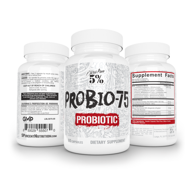 5% Nutrition Probio 75 Label