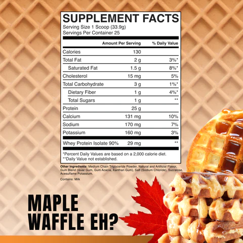 RAW Nutrition CBUM Itholate Protein Maple Waffle Eh? Ingredients
