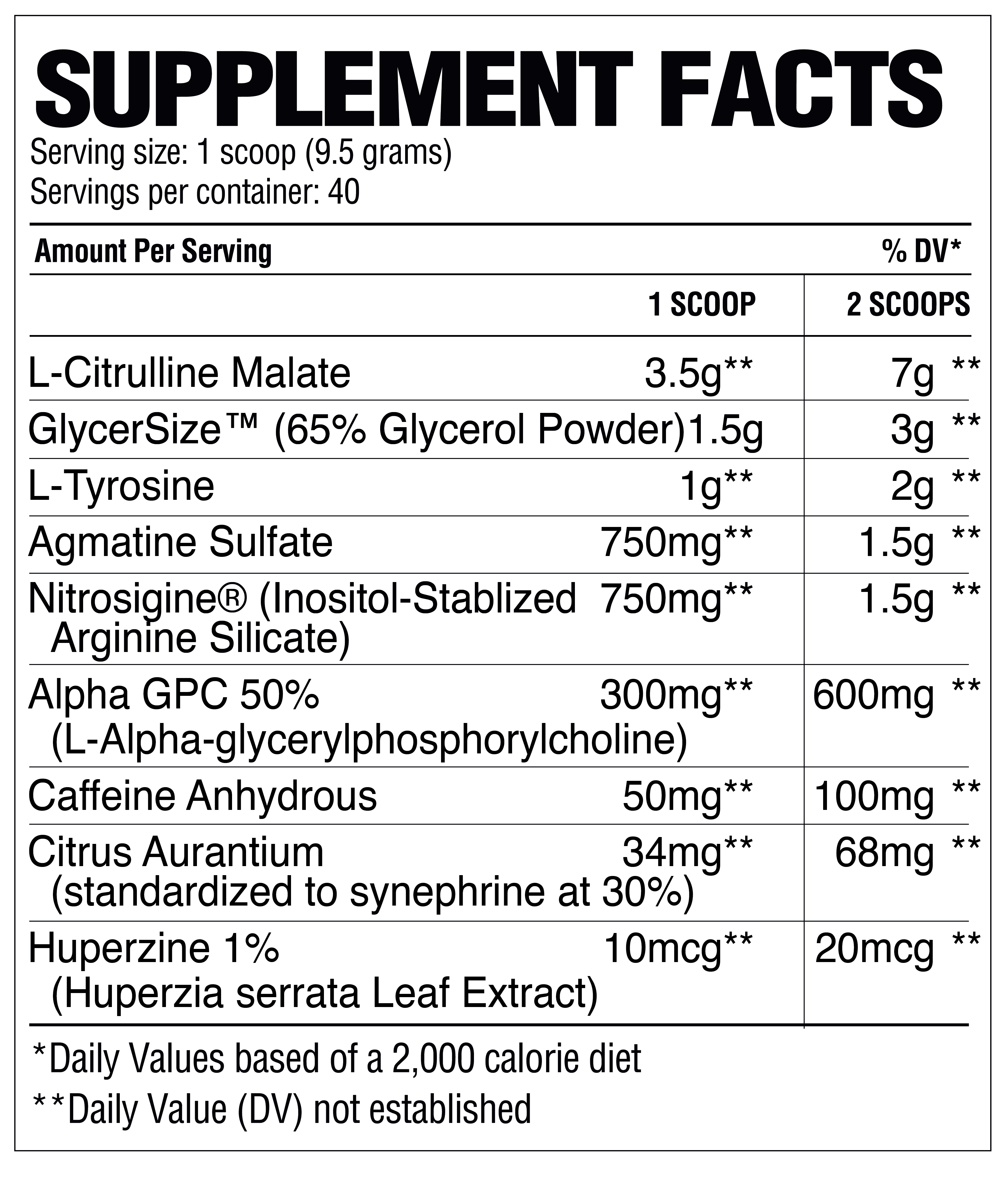 Raw Nutrition Raw PRE Ingredients