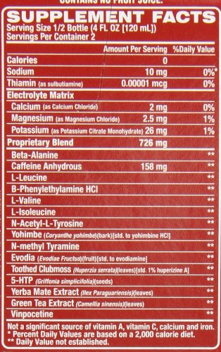 redline energy drink caffeine amount