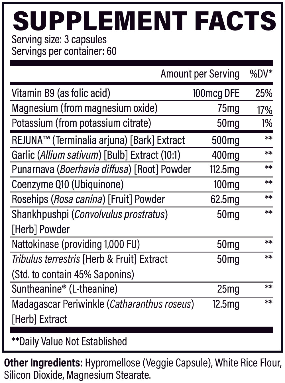 Revive MD Blood Pressure Ingredients
