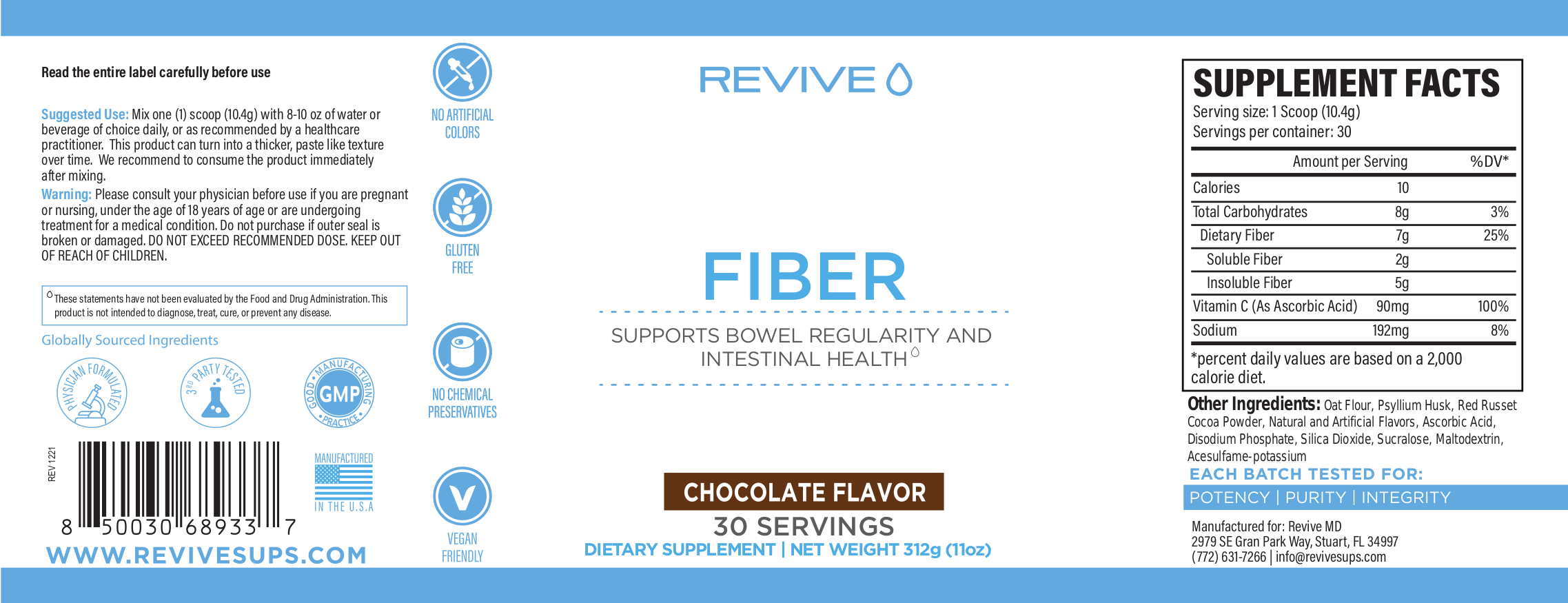 Revive MD Fiber Label Chocolate