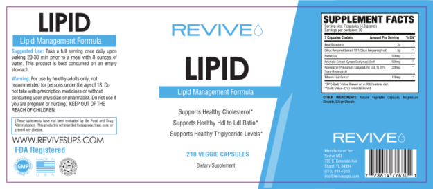 Revive MD Lipid Label