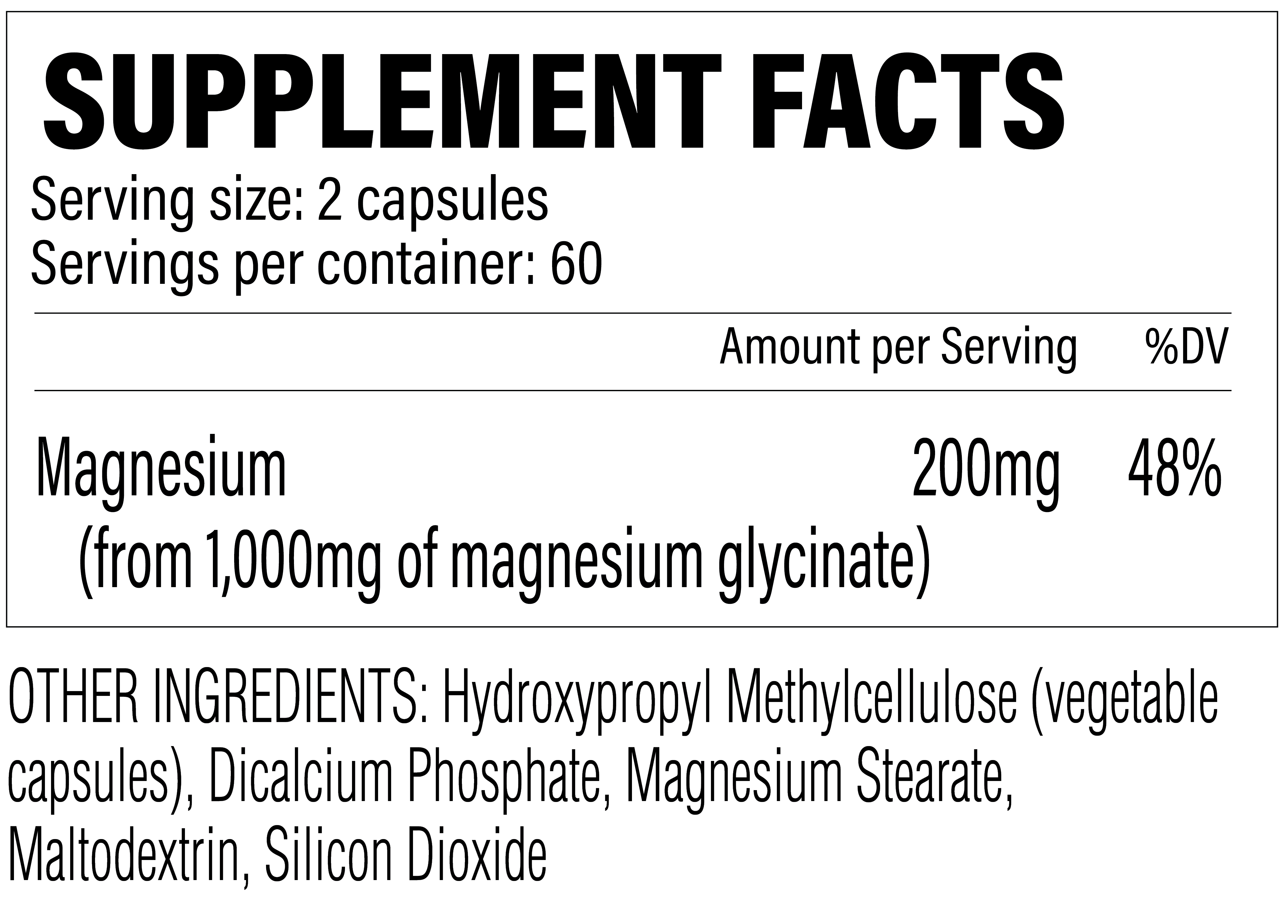 Revive MD Magnesium Glycinate Ingredients