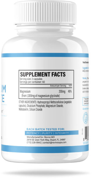 Revive MD Magnesium Glycinate Label