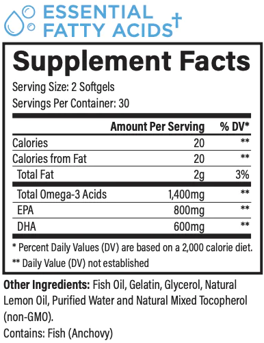 Revive MD Vita Pack Essential Fatty Acids Ingredients