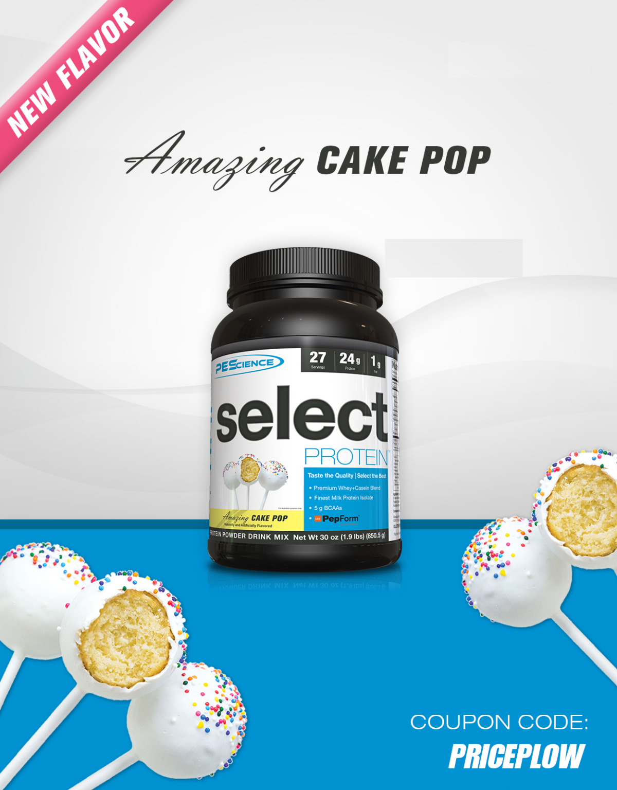 PEScience Select Protein Released in CAKE POP Flavor!