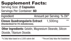 SNS Cissus XT Ingredients