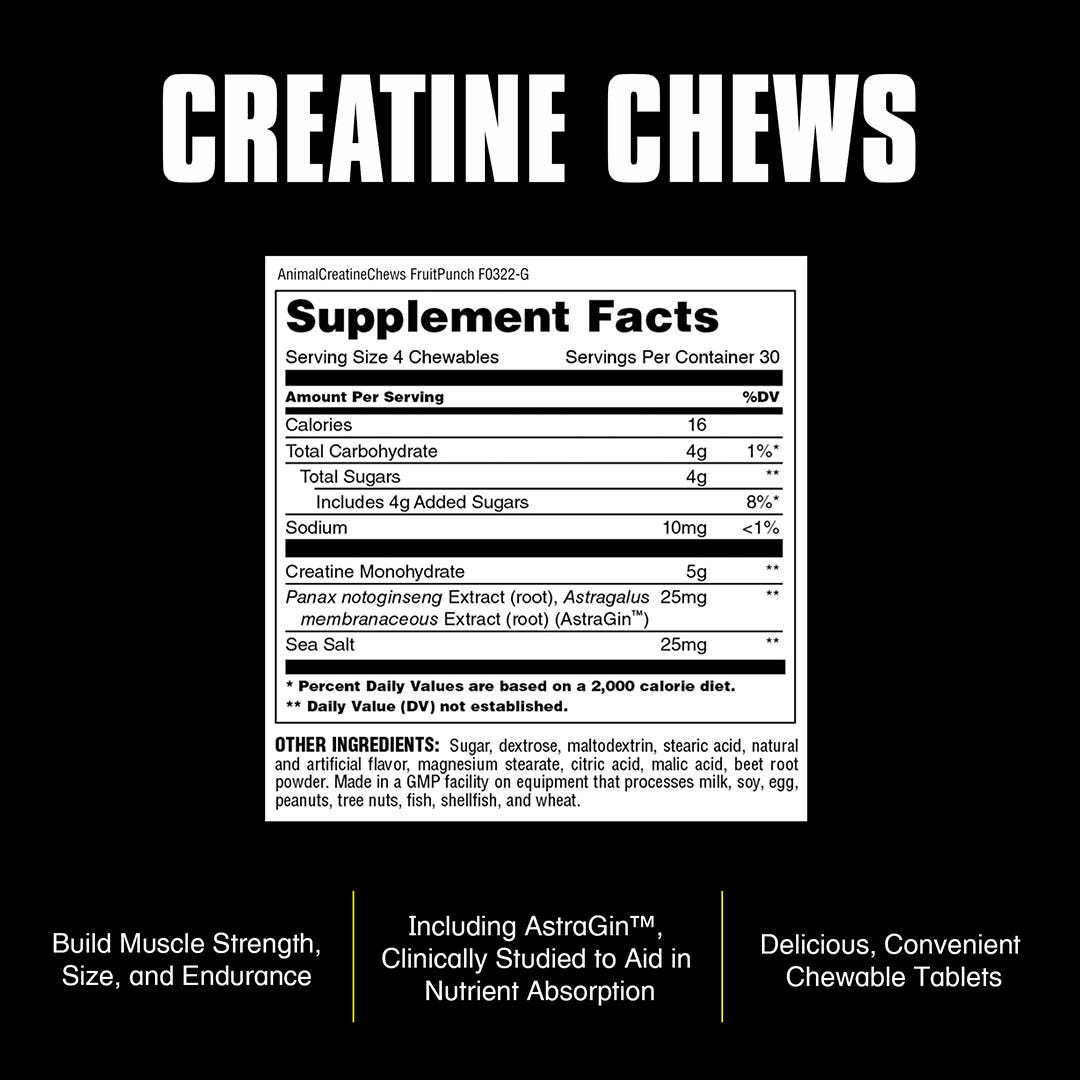 Animal Creatine Chews Ingredients