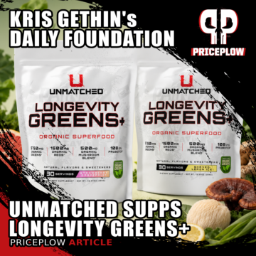 Unmatched Supps Longevity Greens+: Kris Gethin's All-In-One Greens, Reds, and Probiotic Formula