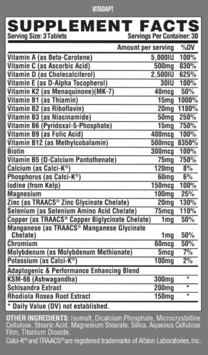 Vitadapt Supplement Facts