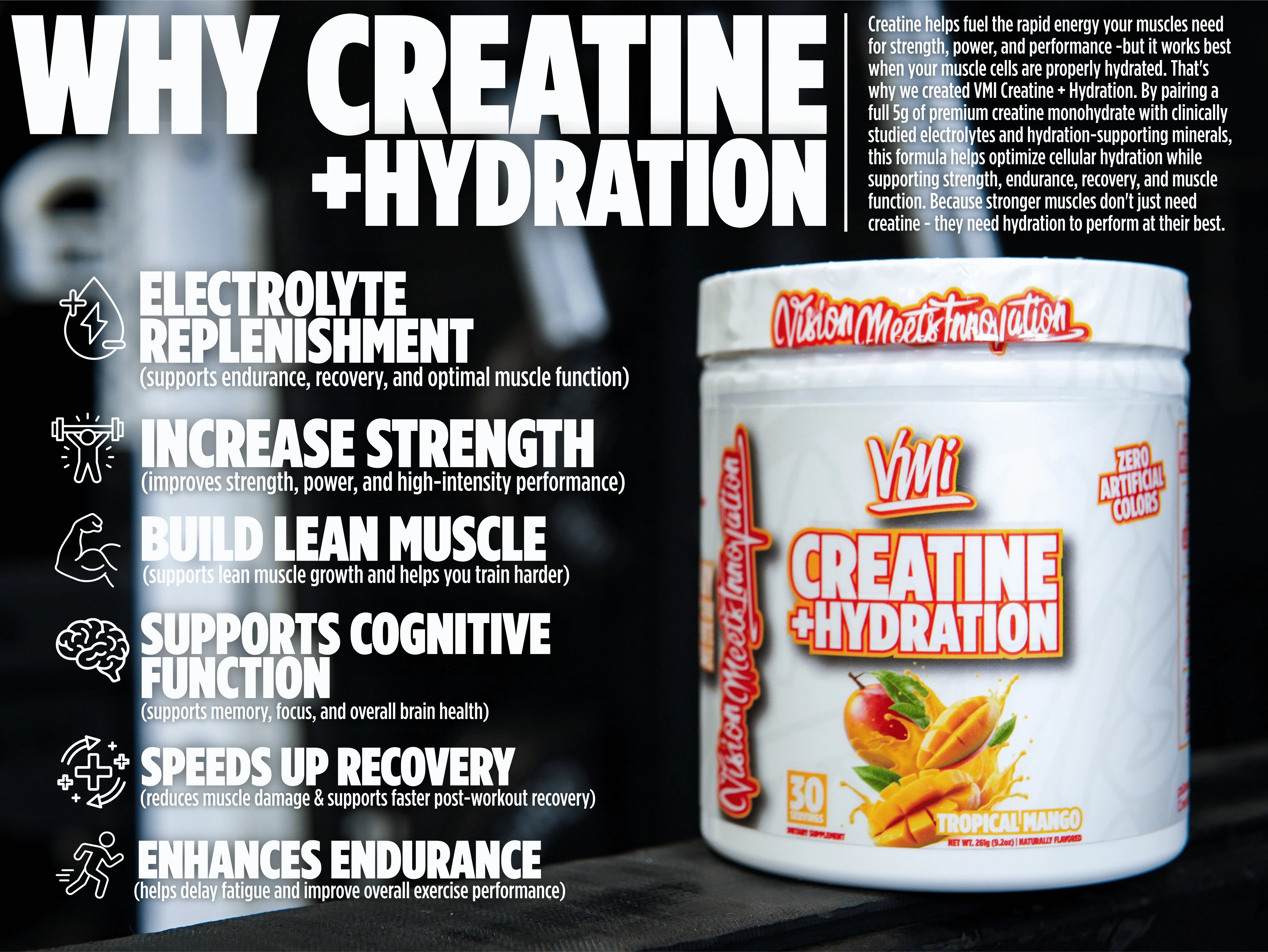 VMI Sports Creatine +Hydration Benefits
