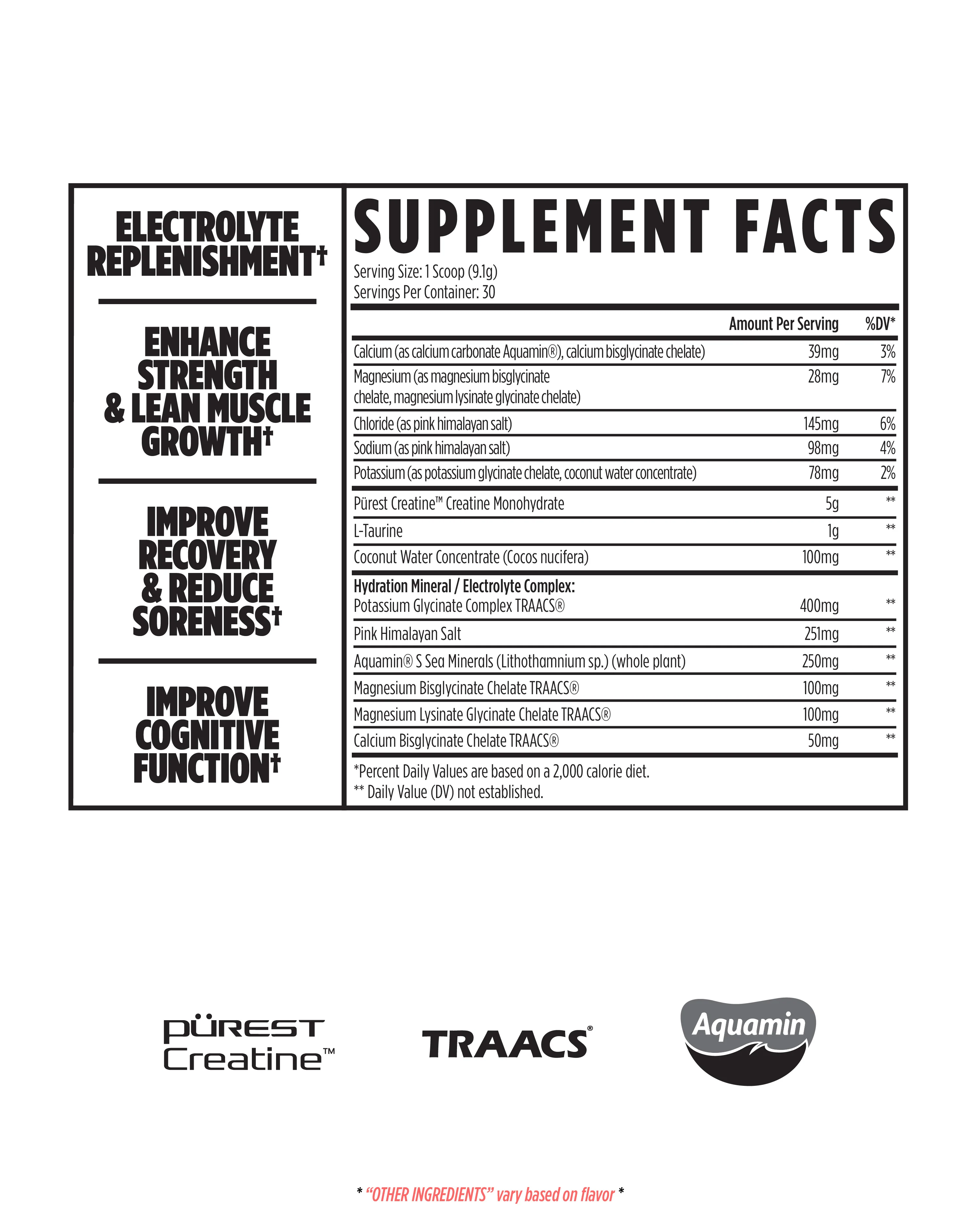 VMI Sports Creatine +Hydration Ingredients