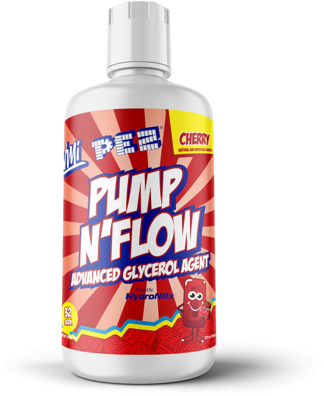 VMI Sports PUMP N' FLOW Stim Free Pre-Workout Pump Liquid w/ Glycerol Pez Cherry