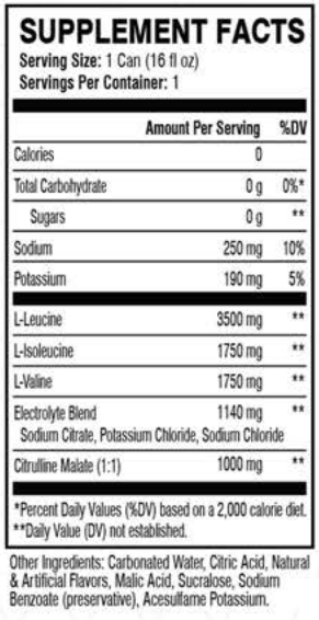 Xtend Carbonated Ingredients